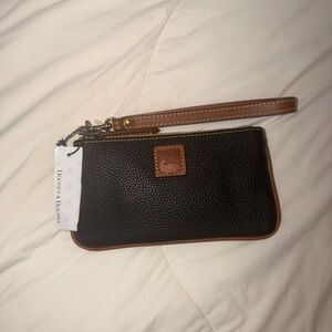 Dooney & Bourke Black and Tan Wristlet